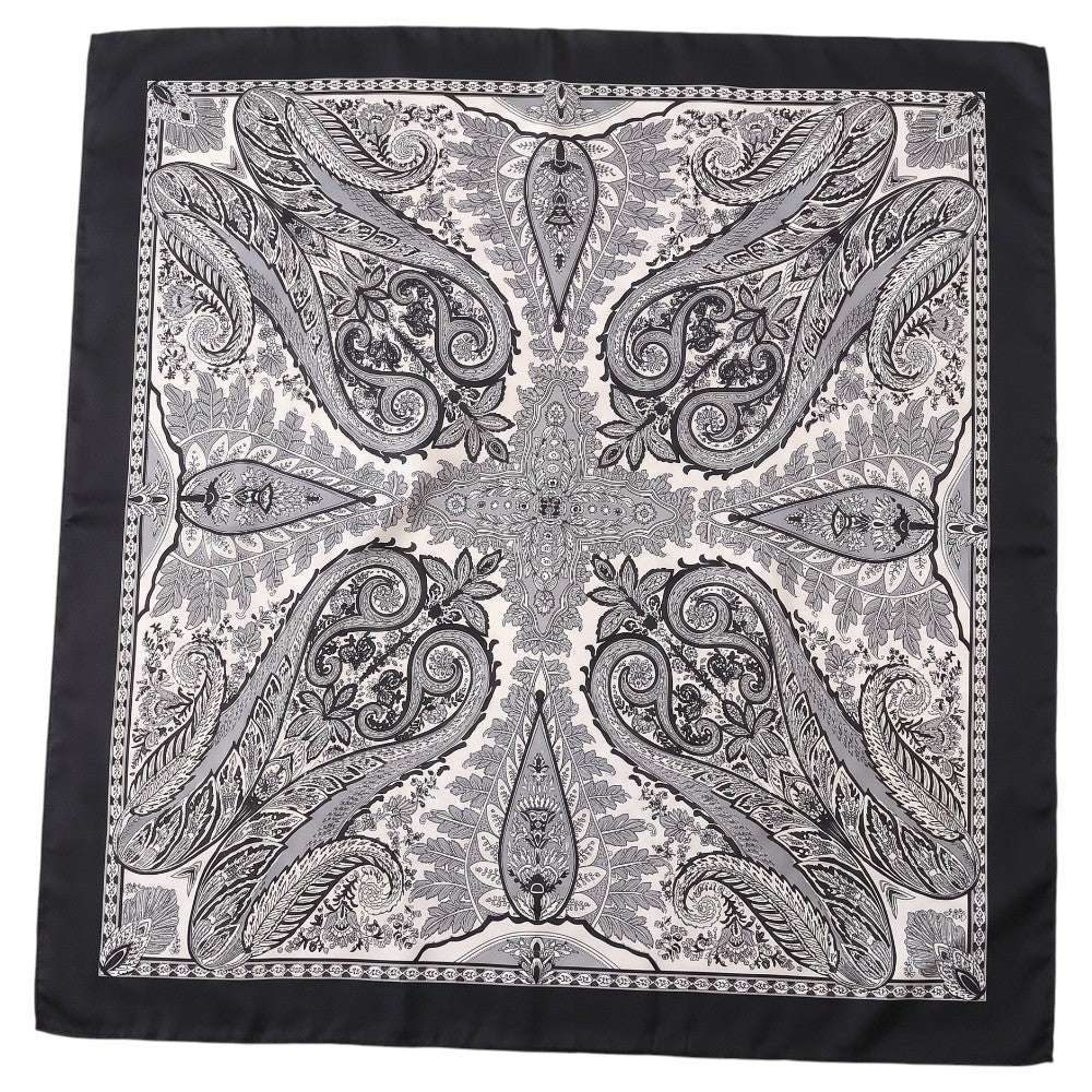 Foulard Carré Noir et Blanc Vintage