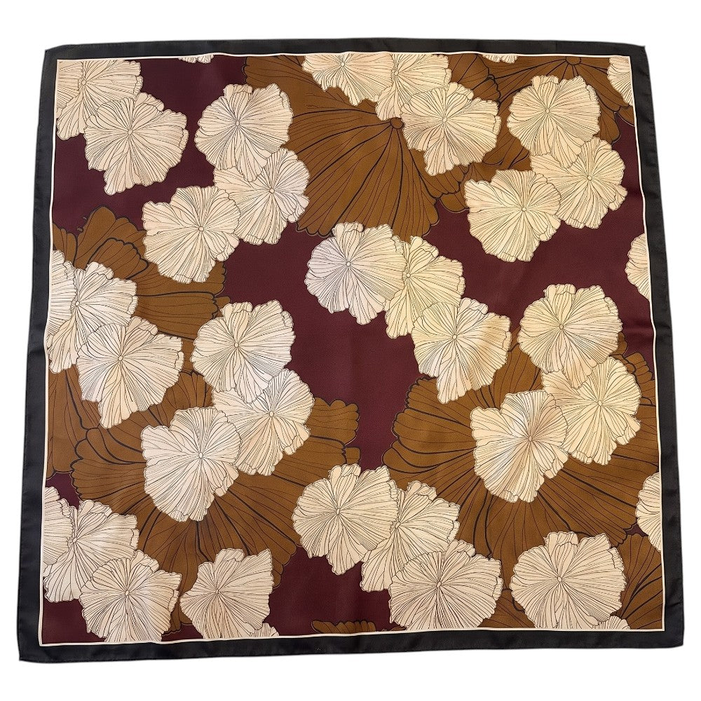 Foulard Carré Feuilles Ginkgo