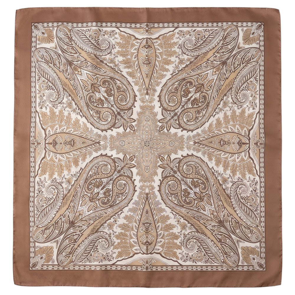 Foulard Carré Paisley Caramel
