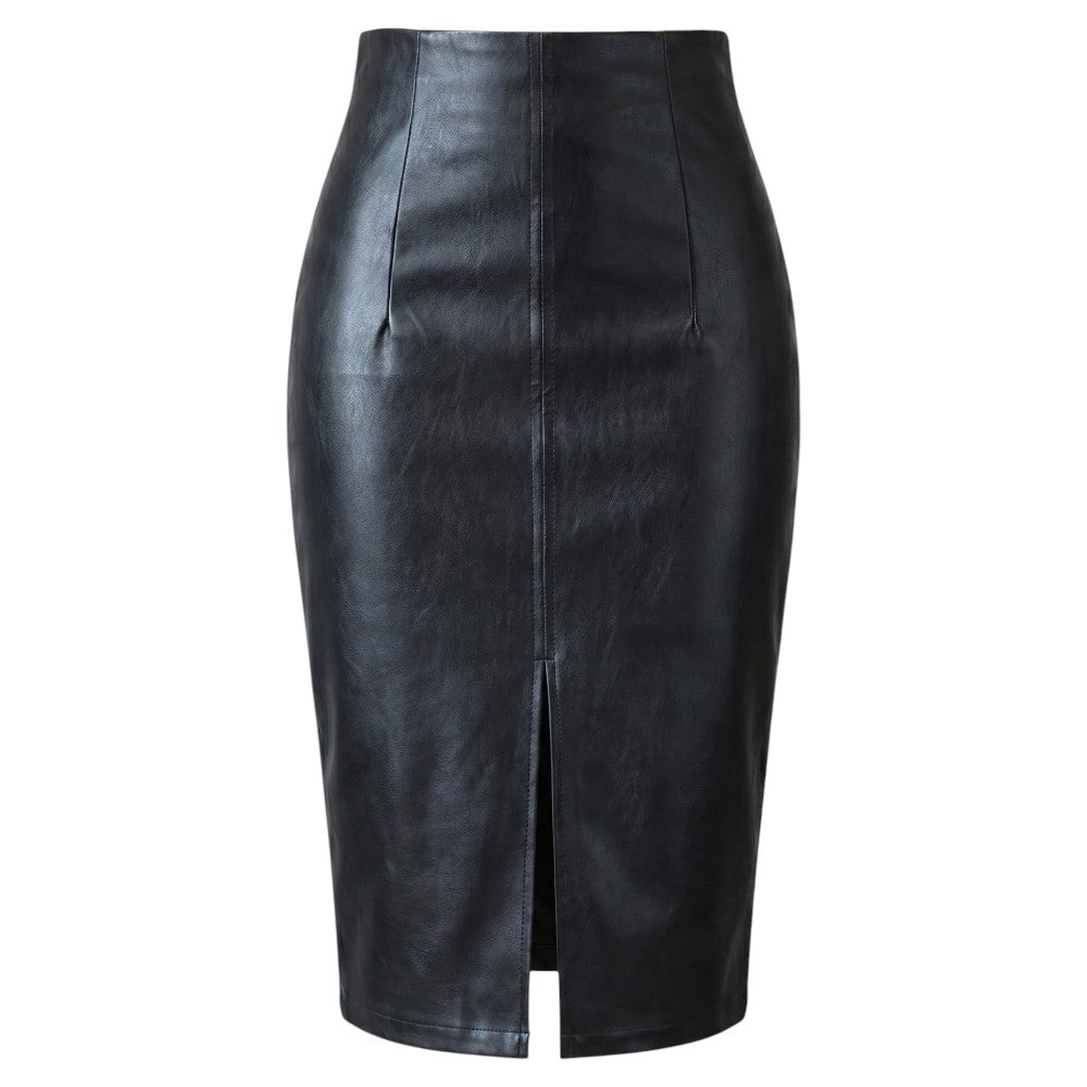 Vintage Black Leather Skirt