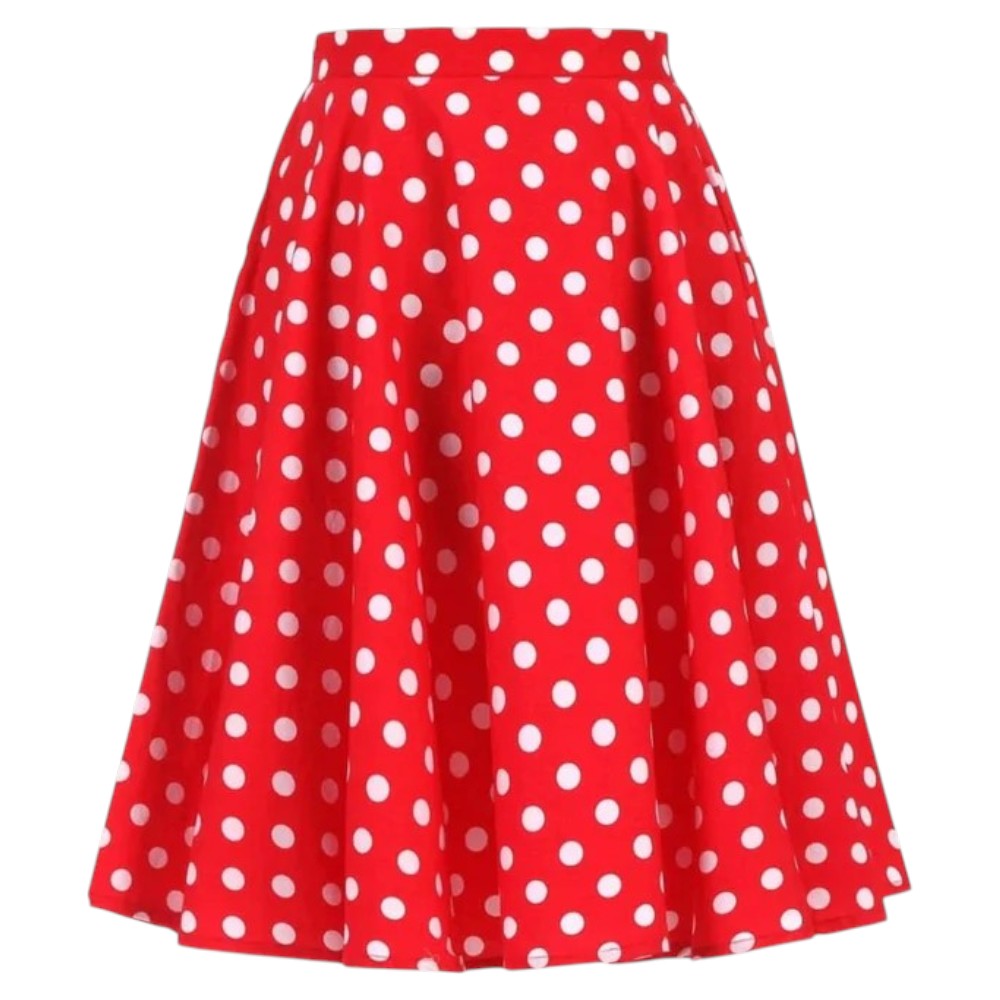 Vintage Red Polka Dots Skirt 
