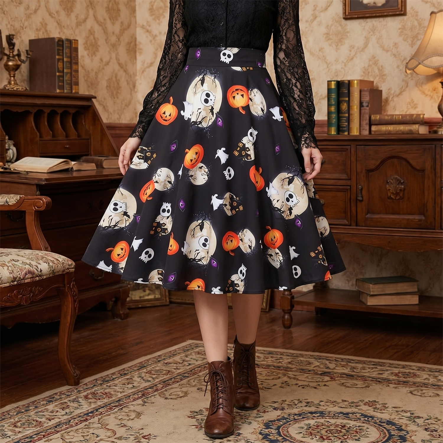Halloween Flared Skirt