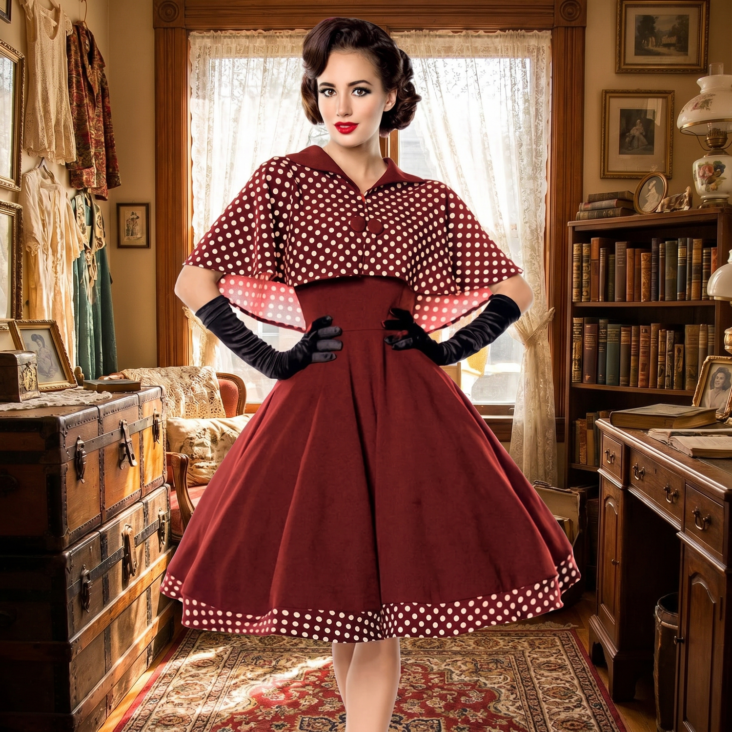 Two-tone Vintage Pin-Up Skirt 