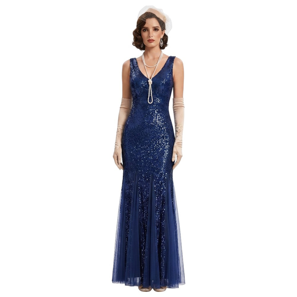 Navy Gatsby Wedding Dress