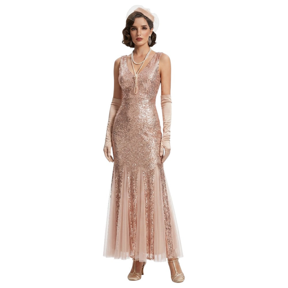 Gatsby Wedding Dress - Champagne 