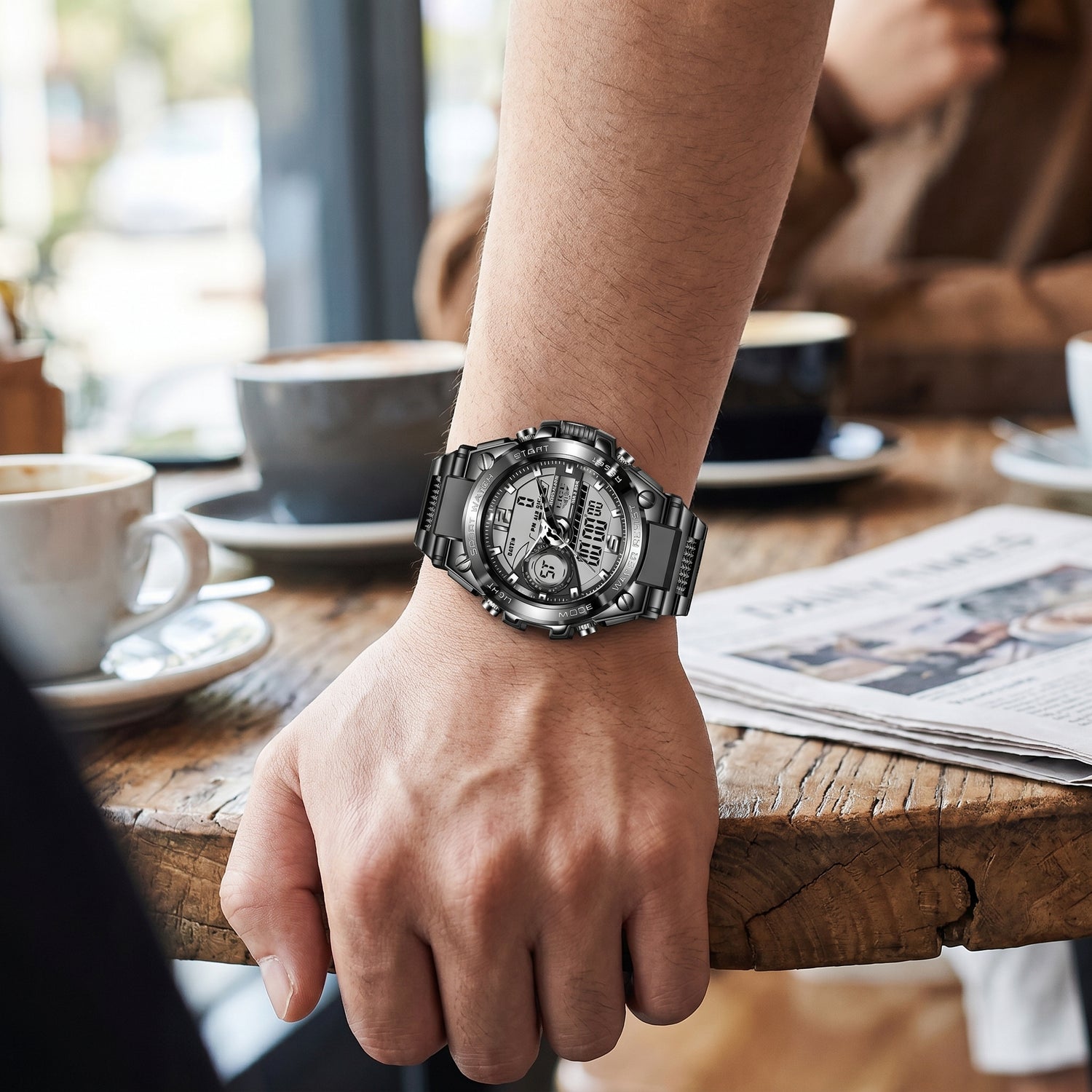 Montre à Double Affichage Vintage Pour Homme