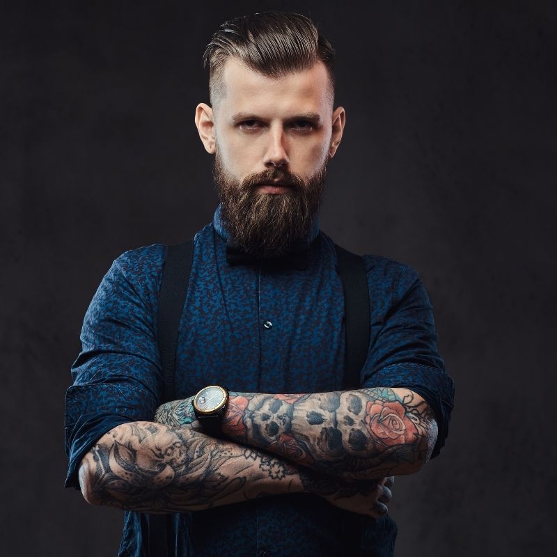 Homme Barbu Look Vintage
