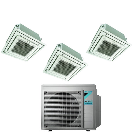 climatizzatore condizionatore daikin bluevolution inverter trial split a cassetta ffa a 9_9_12 con 3mxm68n r 32 wi fi optional con comando a filo e griglia bianca 9000_9000_12000 garanzia italiana 8948