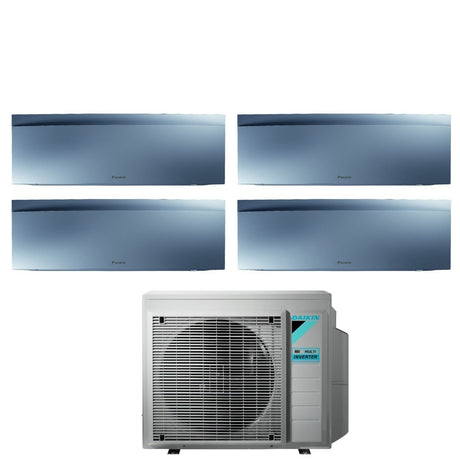 climatizzatore condizionatore daikin bluevolution quadri split inverter serie emura silver iii 7_7_7_12 con 4mxm80n r 32 wi fi integrato 7000_7000_7000_12000 colore argento garanzia italiana