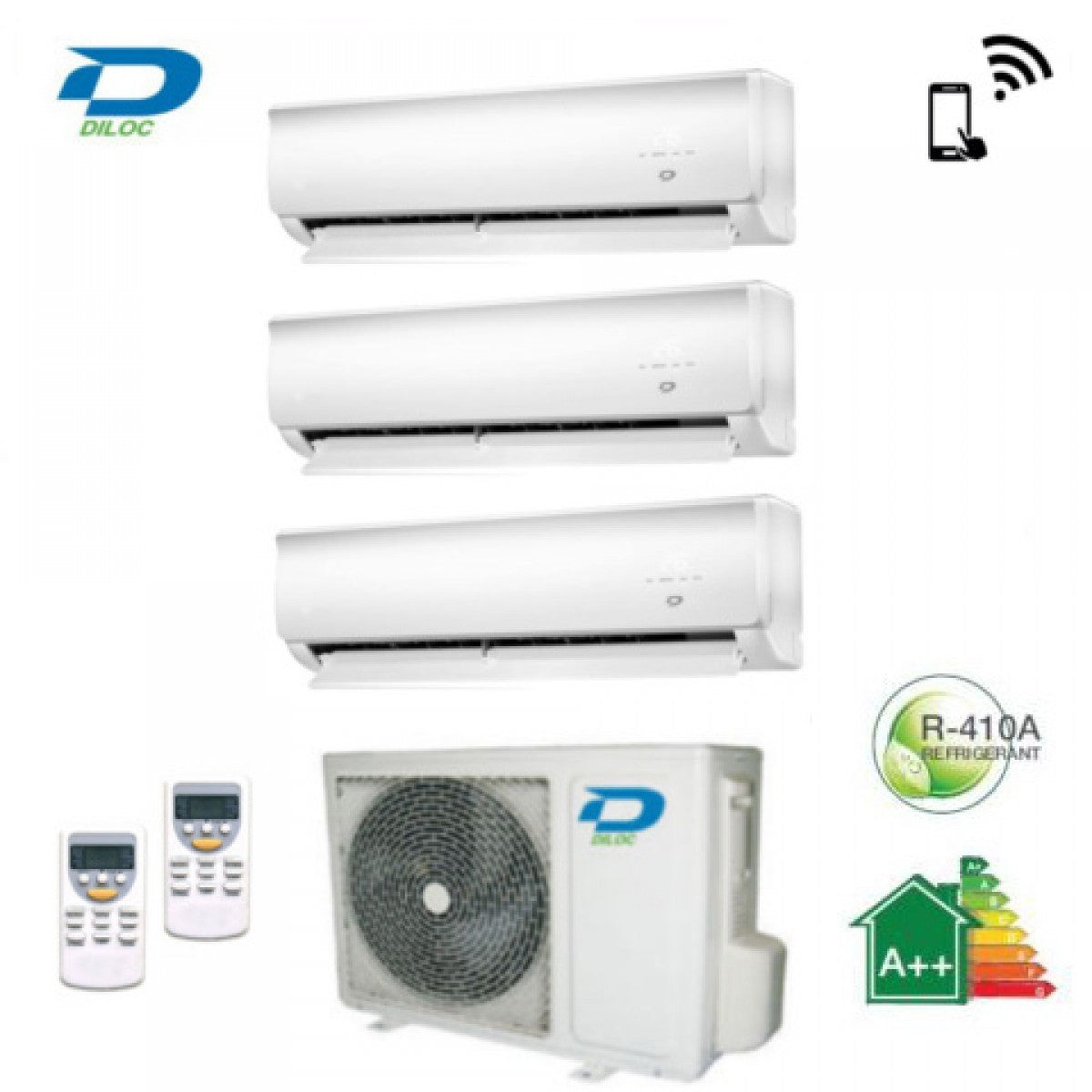 climatizzatore condizionatore diloc trial split inverter serie wall 9_9_9 con wall out300 wi fi 9000_9000_9000