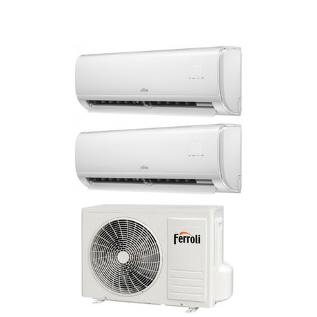 climatizzatore condizionatore dual split inverter ferroli giada m 9000_9000 btu con 21 3 wi fi integrato alexa e google home 9_9 novita