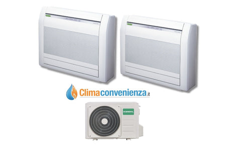 climatizzatore condizionatore dual split inverter pavimento fujitsu general serie lvca 9000_12000 con aohg18lac2 9_12