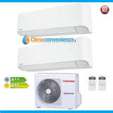climatizzatore condizionatore dual split inverter toshiba mirai r32 13000_16000 con ras 2m18u2avg e 13_16 btu