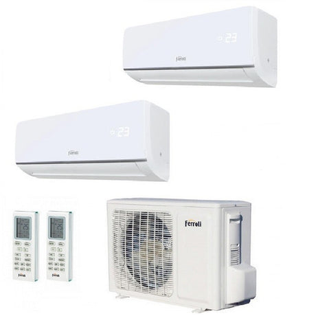 climatizzatore condizionatore ferroli dual split inverter r32 serie aster m 3.2 9000_12000 con 18 2 9_12