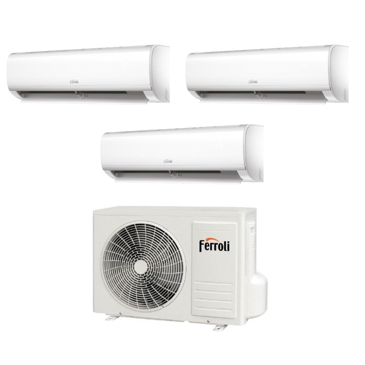 climatizzatore condizionatore ferroli dual split inverter r32 serie gold 3.2 9000_9000 con 18 2 9_9 5926