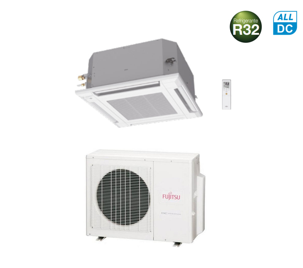 climatizzatore condizionatore fujitsu cassetta 4 vie serie kv eco 18000 btu r 32 cod. 3ngf88115 a__ novita