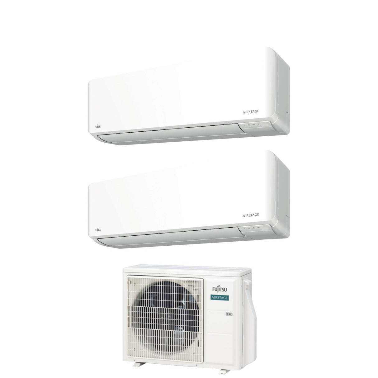 climatizzatore condizionatore fujitsu dual split inverter serie km 12_14 con aoyg18kbta2 r 32 wi fi integrato 12000_14000
