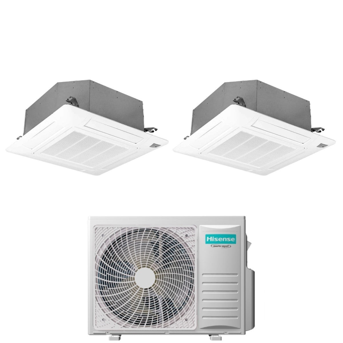 climatizzatore condizionatore hisense dual split a cassetta 12_12 con 3amw72u4rfa r 32 wi fi optional 12000_12000 con telecomando e pannello incluso novita 16725