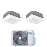 climatizzatore condizionatore hisense dual split inverter a cassetta 9_9 con 2amw35u4rgc r 32 wi fi optional 9000_9000 con telecomando e pannello incluso