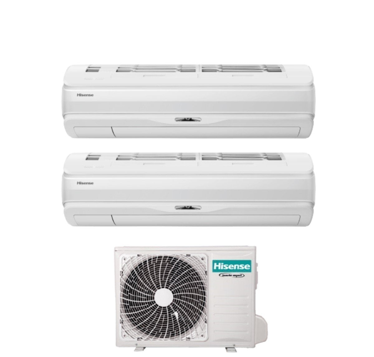 climatizzatore condizionatore hisense dual split inverter serie silentium pro 9_12 con 2amw52u4rxc r 32 wi fi integrato 9000_12000