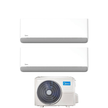 climatizzatore condizionatore midea dual split inverter serie breezeless e 12+12 con m2od 18hfn8 q r 32 wi fi integrato 12000+12000