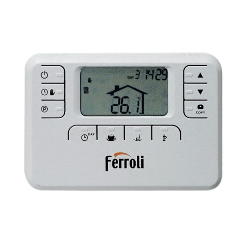 cronotermostato ferroli settimanale riscaldamento wifi ios e android batterie stilo programmazione digitale 013010xa connect