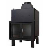 ctm termocamino a legna ctm basic eco s0 24 kw solo riscaldamento con scambiatore full link e chiusura antine