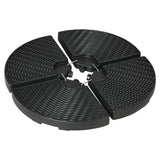 easycomfort easycomfort base per ombrellone a braccio da 4 pezzi in hdpe riempibili con acqua e sabbia 100x8 cm nero