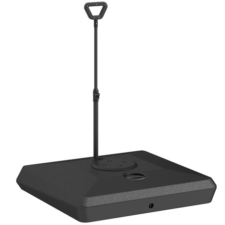 easycomfort easycomfort base per ombrellone a sbalzo in hdpe con maniglia e ruote e riempibile con acqua o sabbia 95x95x117 cm nero