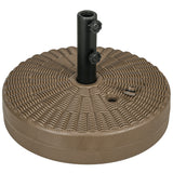 easycomfort easycomfort base per ombrellone con 2 manopole incorporate in hdpe e acciaio 51x36 cm marrone e nero