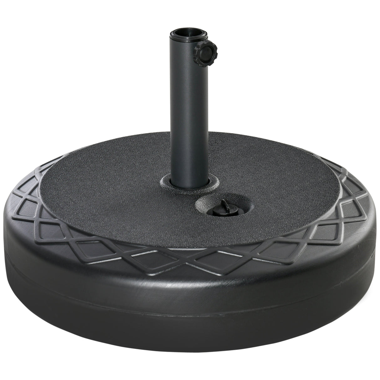 easycomfort easycomfort base per ombrellone rotonda 55cm in plastica da 30kg per pali da 38 48mm nero