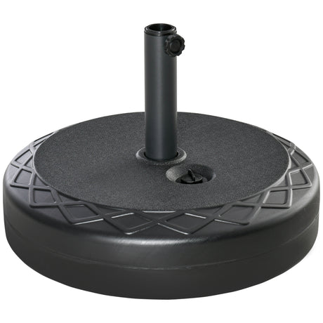 easycomfort easycomfort base per ombrellone rotonda 55cm in plastica da 30kg per pali da 38 48mm nero