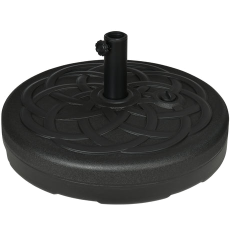 easycomfort easycomfort base per ombrellone rotonda in plastica riempibile con acqua e sabbia per pali da 38 48 mm 56 cm nero