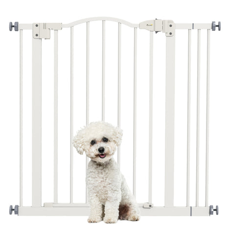 easycomfort easycomfort cancelletto per cani estensibile con 2 blocchi e chiusura automatica in metallo e plastica 74 87x78 cm bianco