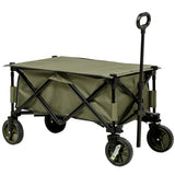 easycomfort easycomfort carrello da giardino 125l pieghevole con maniglia e 5 sacche 108x55x93 cm verde
