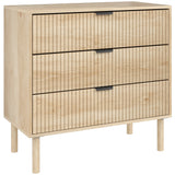 easycomfort easycomfort cassettiera 3 cassetti in legno per camera e ingresso stile nordico 80x40x77 5 cm rovere