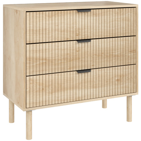 easycomfort easycomfort cassettiera 3 cassetti in legno per camera e ingresso stile nordico 80x40x77 5 cm rovere