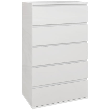 easycomfort easycomfort cassettiera 5 cassetti in legno como per camera da letto moderno e multiuso 55x33x100 cm bianco