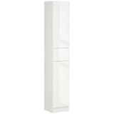 easycomfort easycomfort colonna bagno con cassetto e 2 armadietti bianco lucido 30x28x170cm