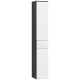 easycomfort easycomfort colonna bagno salvaspazio in legno con 2 armadietti e cassetto 30x28x180 cm nero