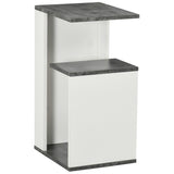 easycomfort easycomfort comodino con ripiano aperto in truciolato dal design irregolare 35x29 5x60 cm grigio e bianco