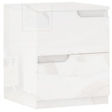 easycomfort easycomfort comodino moderno in legno con 2 cassetti e design lucido 40x40x48 cm bianco