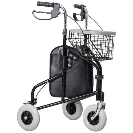 easycomfort easycomfort deambulatore per anziani e disabili ad altezza regolabile con cestino e vassoio 60x62x84 100 5 cm nero