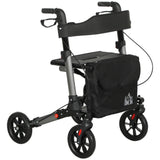 easycomfort easycomfort deambulatore pieghevole in allumino ad altezza regolabile con borsa 64x67x80 92 cm nero e argento