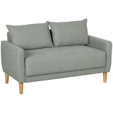 easycomfort easycomfort divanetto 2 posti vellutato con vano portaoggetti inferiore e cuscini 140x72x82 cm grigio