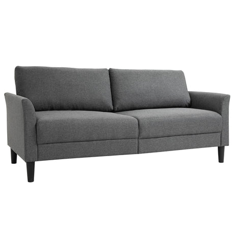 easycomfort easycomfort divano 3 posti economico per casa e ufficio con 4 gambe in metallo divano con braccioli imbottiti tessuto effetto lino grigio
