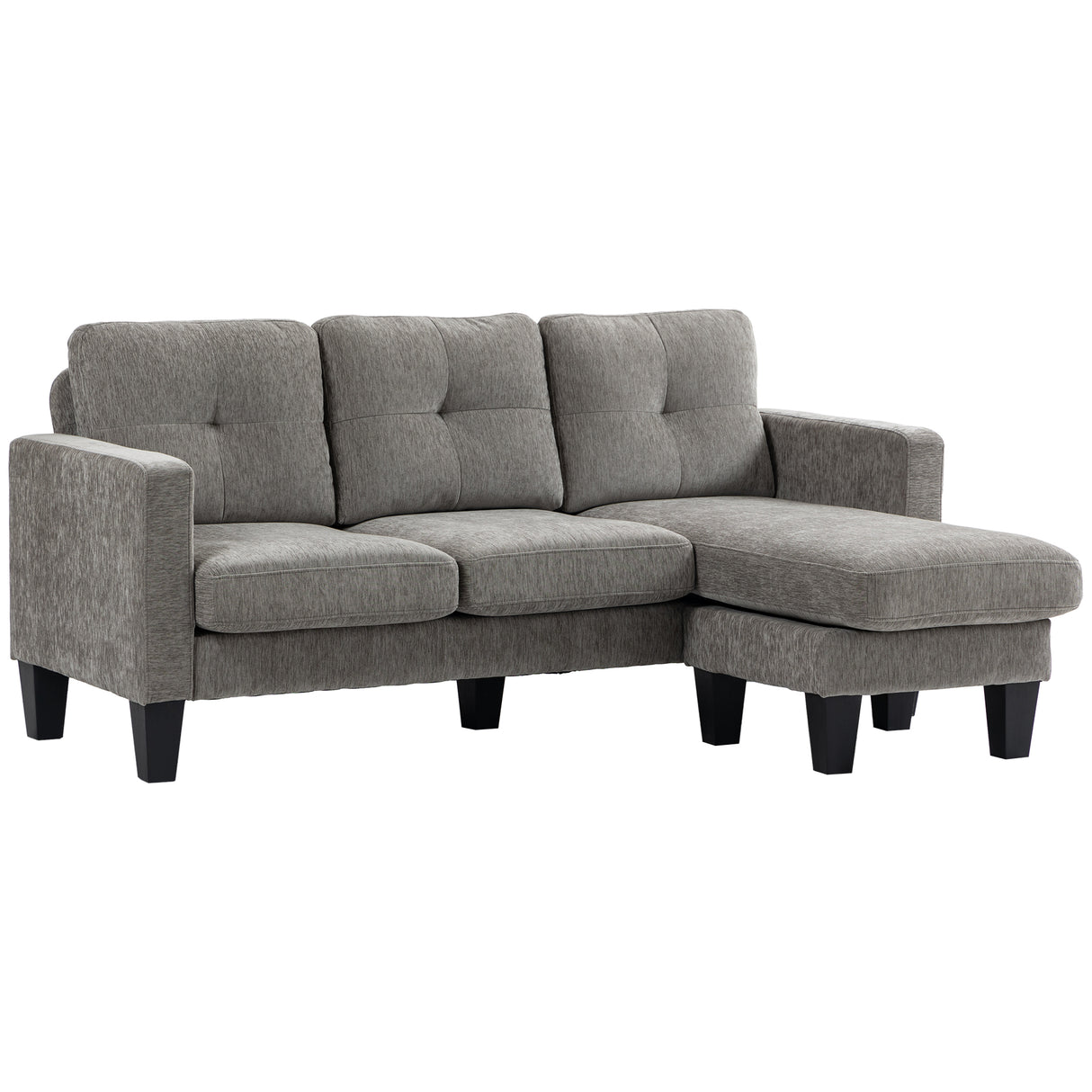 easycomfort easycomfort divano angolare 3 posti con cuscino per seduta e schienale in tessuto effetto ciniglia 186x130x84 cm tortora