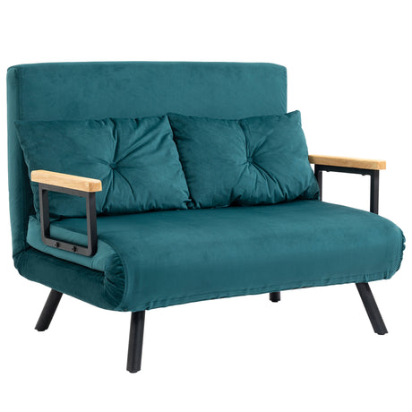 easycomfort easycomfort divano letto matrimoniale 3 in 1 vellutato con schienale regolabile in 5 livelli e cuscini blu scuro