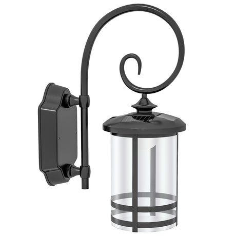 easycomfort easycomfort lampada da esterno con pannello solare impermeabile ip44 e accensione automatica nero