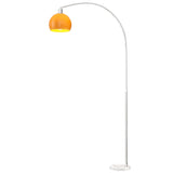 easycomfort easycomfort lampada da terra ad arco con interruttore a pedale in marmo metallo e plastica 26x90x180 cm bianco e arancione